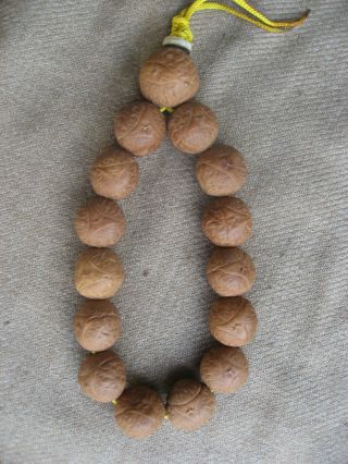 14 Mm 14 Beads 3 Eye Natural Bodhi Seed Tibetan Buddist Mala,  Nepal