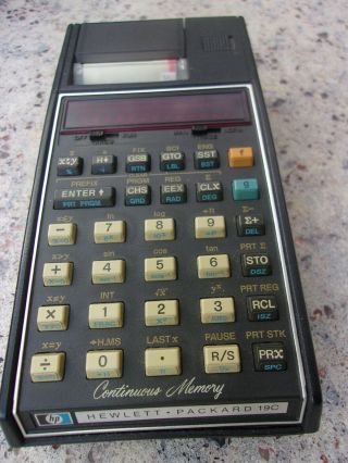 Vintage HP / Hewlett Packard 19C Calculator with bag and power supply 2