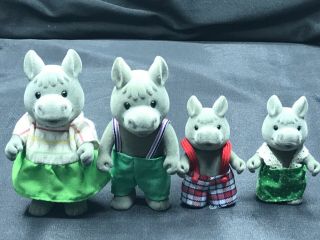 Calico Critters Sylvanian Forest Families Baerenwald Donkey Family Vintage Rare