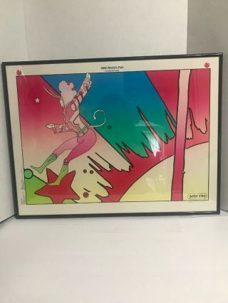 Peter Max 1982 Worlds Fair Vintage Poster “floating”