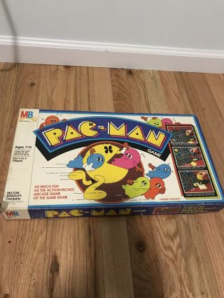 Vintage 1980 Milton Bradley Pac - Man Board Game - Green Ghosts Rare 100 Complete