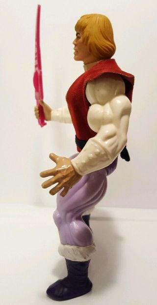 PRINCE ADAM He - Man MOTU figure vintage near complete pink sword,  red vest & belt 3