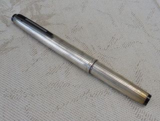 Rare Vintage Platinum Silver Stripe Pt.  Alloy Fountain Pen Nib M/s Not Test Write