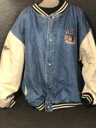 Vintage Disney Store Eeyore Bomber Denim Varsity Jacket With Hood Men’s Size Xxl