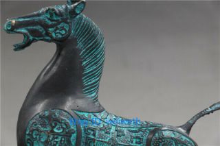 Exquisite Old Chinese Hand Made Bronze Statue Horse Fly Swallow Figures 3