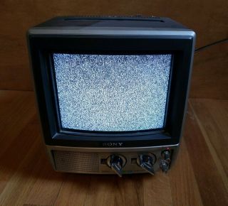 Rare Vintage Sony Kv 9300 Trinitron Portable 9 " Color Tv Turns On 1970 