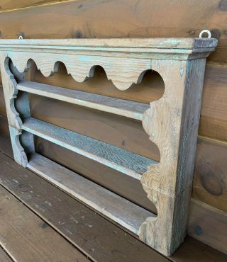 Antique Vintage Kitchen Rack Wood Wall Shelf Cabinet Wall Decor Distressed