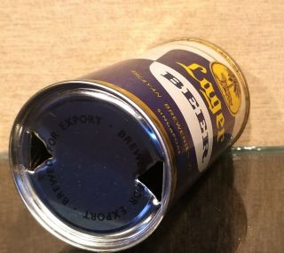 BOTTOM OPENED MINTY FLAT TOP TIGER BEER CAN SINGAPORE BREWED FOR EXPORT ONBOTTOM 2