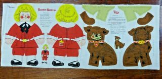 Vintage 1974 Buster Brown Boy & Tige 44x18 Doll Making Fabric Pattern Sheets