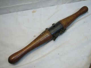 Antique Millers Falls No.  2 Wooden Auger Brace Bit Handle Wood Tool Decal