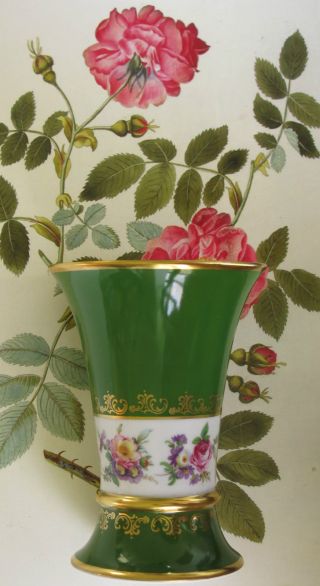 Rare Russian Green Fond Fine Art Porcelain Vase