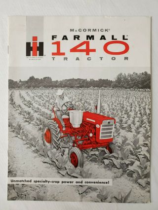 1950s International Harvester Mccormick Farmall 140 Tractor Brochure Advertising