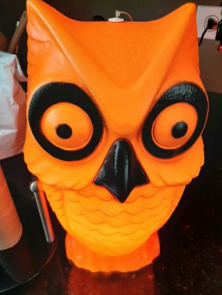 Vintage Rare Tico Orange Owl Blow Mold 14 Inch 