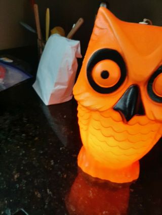 Vintage Rare Tico Orange Owl Blow Mold 14 Inch ' s Tall 3