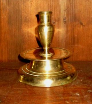 A Rare 17th Century Early Low Bell Candlestick; Probably Nuremburg