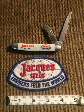 Vintage Imperial Prov Ri 2 Blade Pocket Knife & Patch Jacques Seed