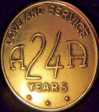 Alcoholics Anonymous 24 Year Aa Bronze Medallion Token Chip Coin Sober Sobriety