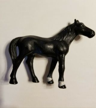 Vintage Heavy Small Cast Iron Black Beauty Horse - 3 7/8 " Tall