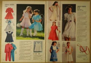 1983 Vintage Paper Print Ad 2 - Pg Fashion Party Dress Full Slip Smurfs Sleepwear
