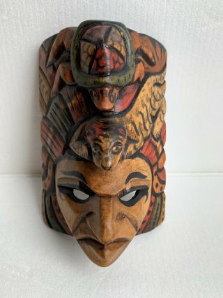 Native American Hand Carved Wood Totem Pole Art Decor Piece