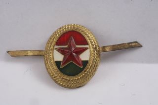 Hungary Hungarian Hat Badge Cochade Army Badge Officer Gold Brass Star Soviet