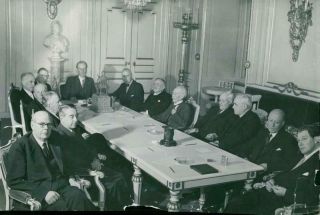 Vintage Photograph Of Nobel Meeting In The Swedish Academy