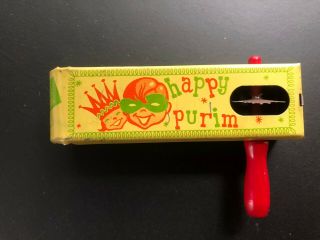 Rare Old Vintage " Happy Purim " Noise Maker Ratchet By Bartons Usa