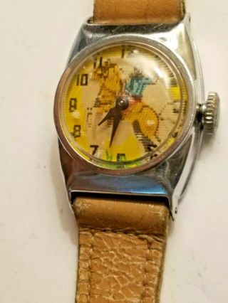 Vintage Animated Roy Rogers And Trigger Character Watch - Hologram