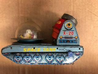 Vintage Old Rare Modern Toy Space Tank X - 20 Tin Toy Japan - Wind Up - Yonezawa?