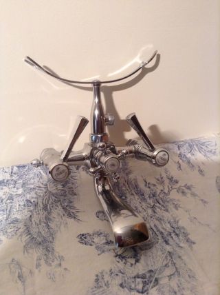 Vintage French Chrome Bath Mixer Taps,  Shower - Horus (2941)