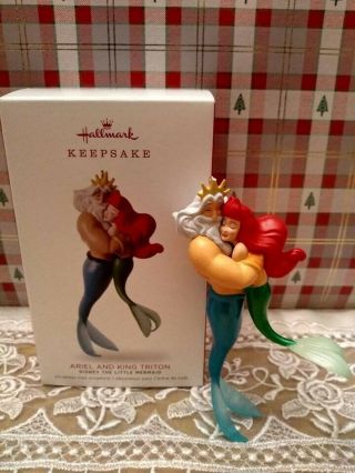 Hallmark Ariel The Little Mermaid And King Triton 2018 Disney Christmas Ornament
