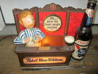 Vintage Pabst Blue Ribbon Beer Metal Lighted Bar Sign