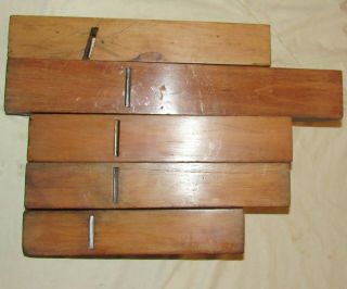 5 antique wooden jack planes wood planes woodworking old tools large planes 3