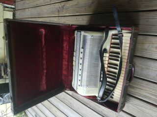 Vintage Italy Scandalli Accordion With Case