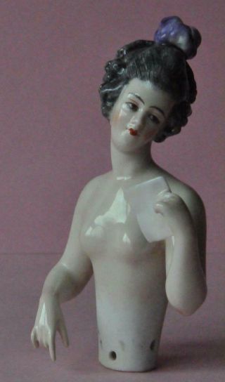 Gorgeous Porcelain Dressel & Kister Passau Half Doll Demi Figurine Germany No.  3