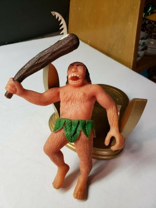 Cool Vintage 1960s Rubber Toy Caveman With Club