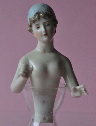 Gorgeous Porcelain Dressel & Kister Passau Half Doll Demi Figurine Germany No.  2
