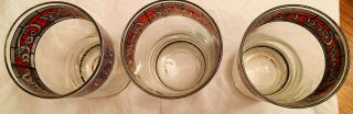 Set Of 3 Vintage Tiffany Style Stained Glass COCA COLA Drinking Glasses 3