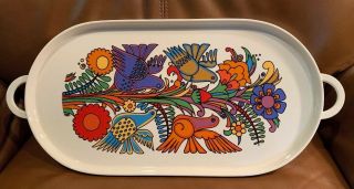 Vintage Villeroy & Boch China Acapulco 181/2 " Serving Tray Plate Platter Handles