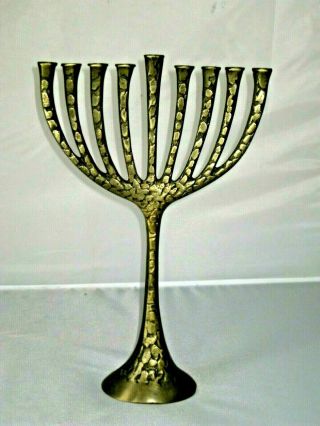 Arts & Crafts Vintage Jewish Bronze/brass Judaica Hanukkah Menorah Italy Marked