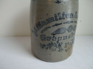 Wonderful Antique Stoneware Preserve Jar Crock HAMILTON & JONES GREENSBORO,  PA. 3