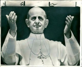 Vintage Photograph Of Pope Paul Vi