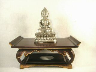 Antique Japanese Taisho Era Buddhist Hand Carved Altar Stand Offering Table