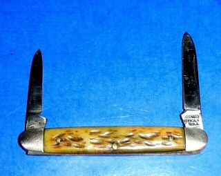 Vintage Kutmaster Utica,  N.  Y. ,  U.  S.  A.  Bone Handled Knife