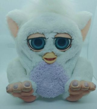 2005 Hasbro Furby Baby Talking Plush Rubber Feet Doll Turquoise Eyes Vintage