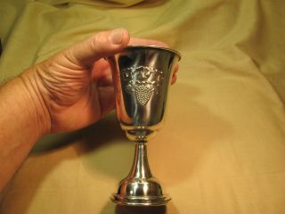 A Vintage Signed Rb 800 Silver Jewish Hebrew Judaism Judaica Israel Kiddush Cup