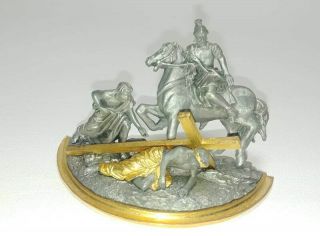 Stations of the Cross Franklin Pewter Figure 9th Jesus Falls a Third Time 2