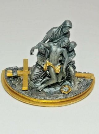 The Stations Of The Cross Franklin Pewter 13th Jesus Is Taken Down