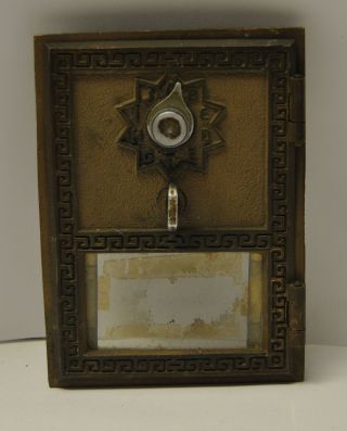 Vintage Brass Keyless Lock Co Combination Lock Post Office Box Door 3 3/4 " X 5 "