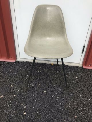 Vintage Zenith Plastics Eames Herman Miller Shell Chair Seafoam/ Iron Base